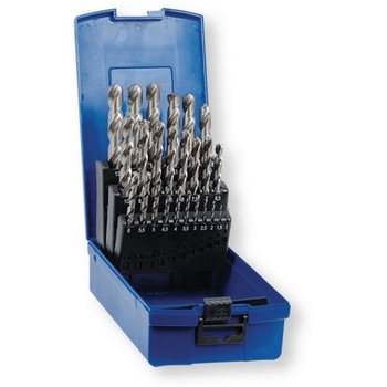 Set burghie elicoidale caseta, 25 piese, DIN 338 Set burghie elicoidale caseta, 25 piese, DIN 338