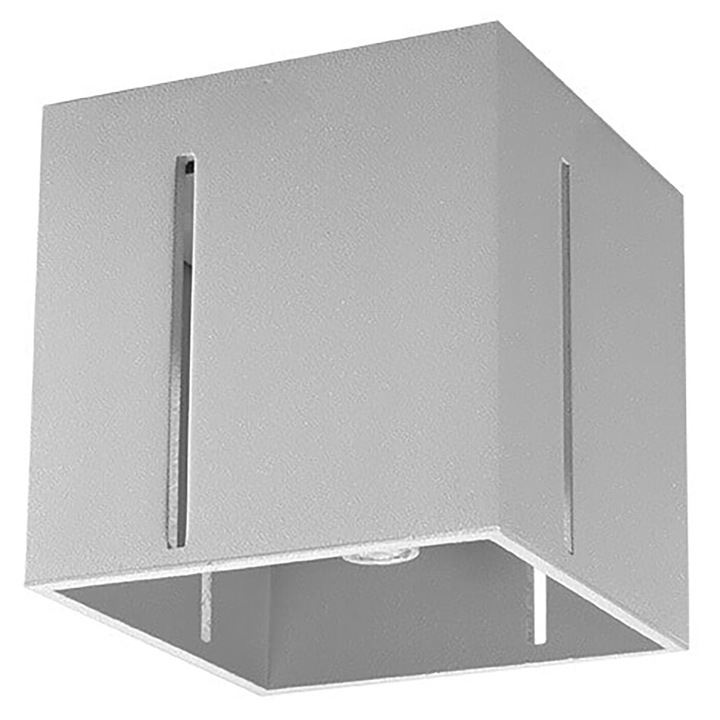 Lustra de tavan Pixar gri din aluminiu cu 1 bec patrat modern de interior