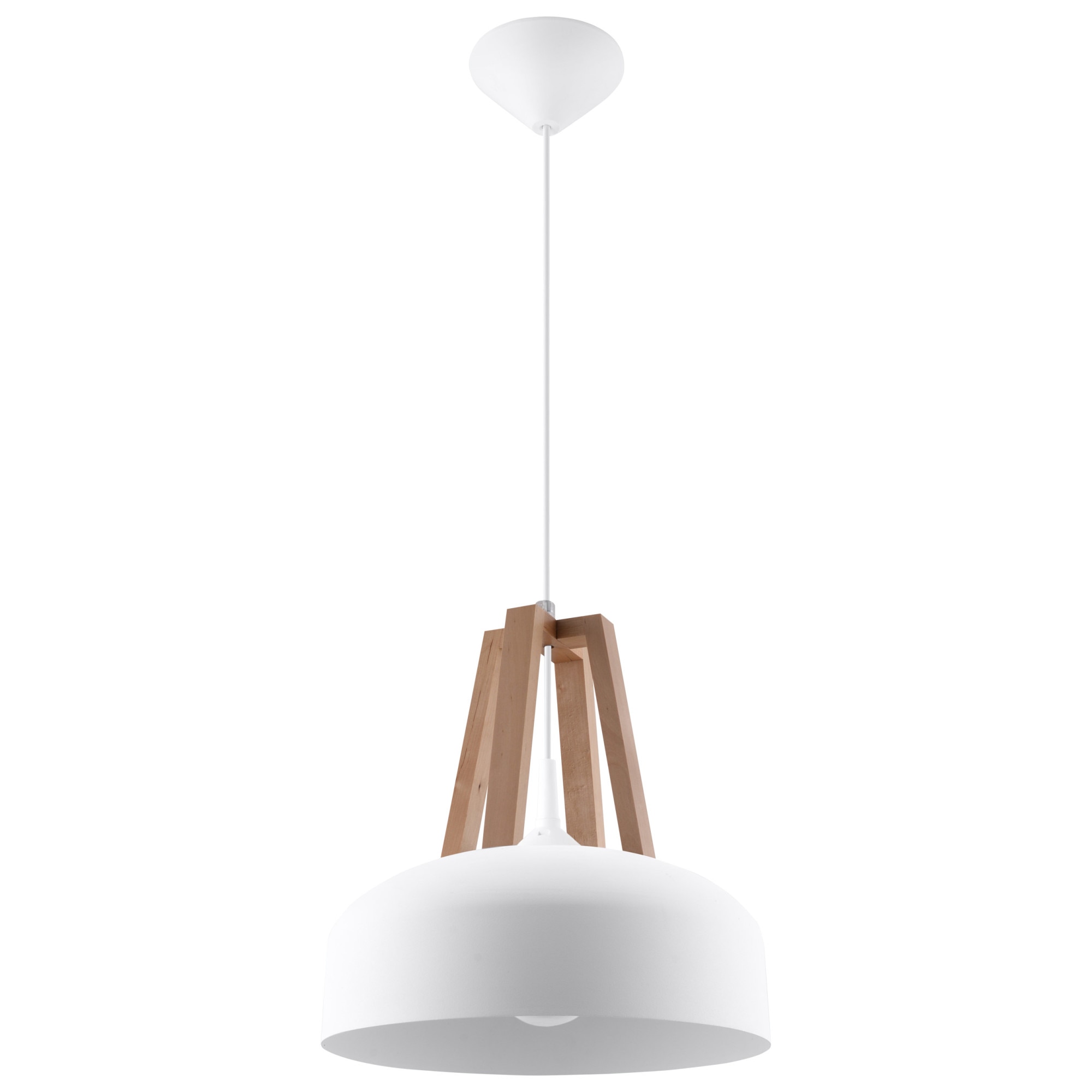 Pendul Sollux Lighting Casco E27, 60W, Boho Design, Alb/Maro