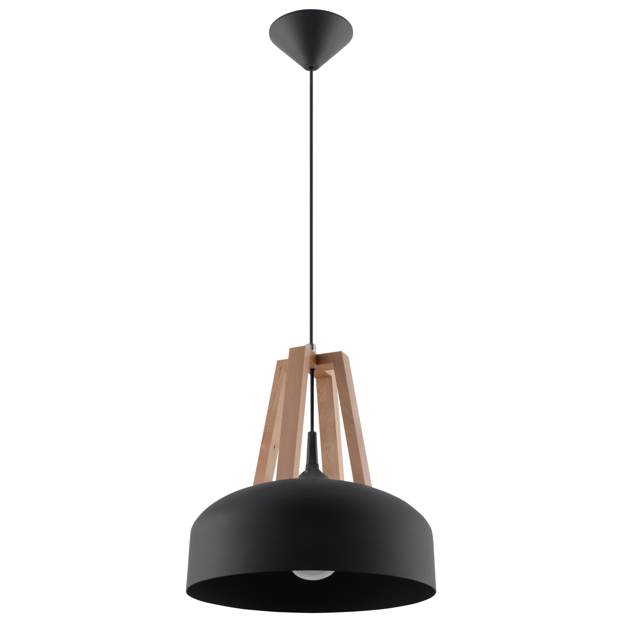 Pendul Sollux Lighting Casco E27, 60W, Boho Design, Negru/Maro