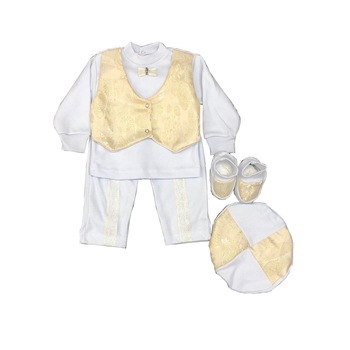 Compleu copii, baieti , alb crem, 0+ Compleu copii, baieti , alb crem, 0+