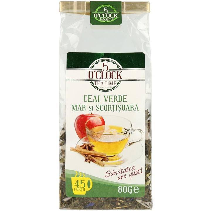 Ceai Verde cu Mar si Scortisoara, 5 O'Clock Tea, 80 gr.