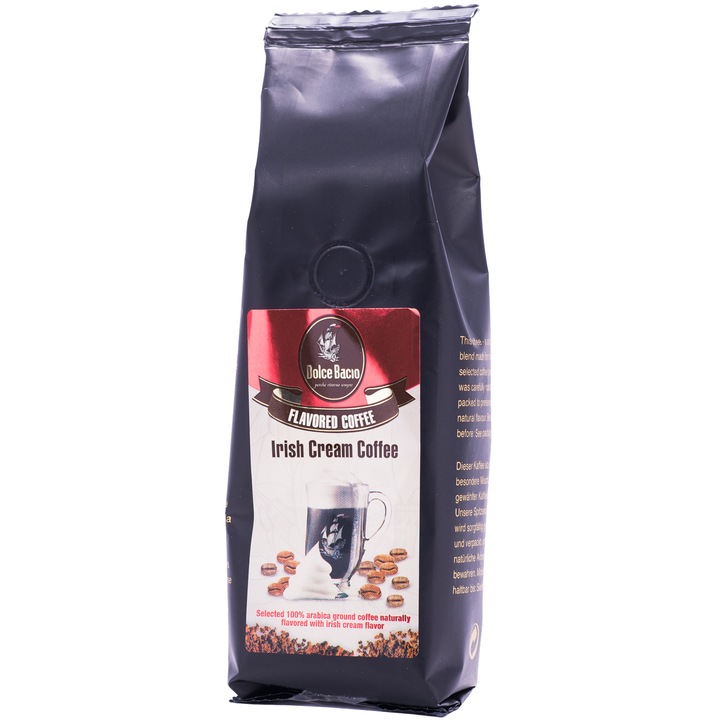Cafea macinata cu aroma de crema de whisky, Irish Cream Coffee, Dolce Bacio, 100% Arabica, 125 gr.