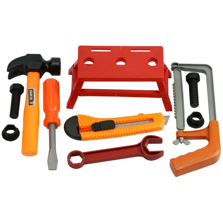 Set scule Mici Mesteri, 10 piese cu ghiozdan