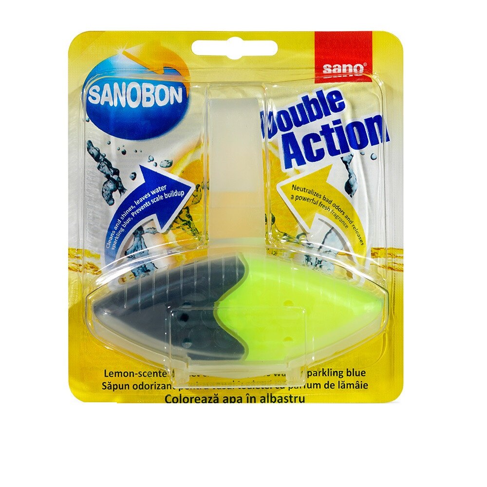 Odorizant Solid pentru Vasul Toaletei Sano Bon Lemon Double Action 55G