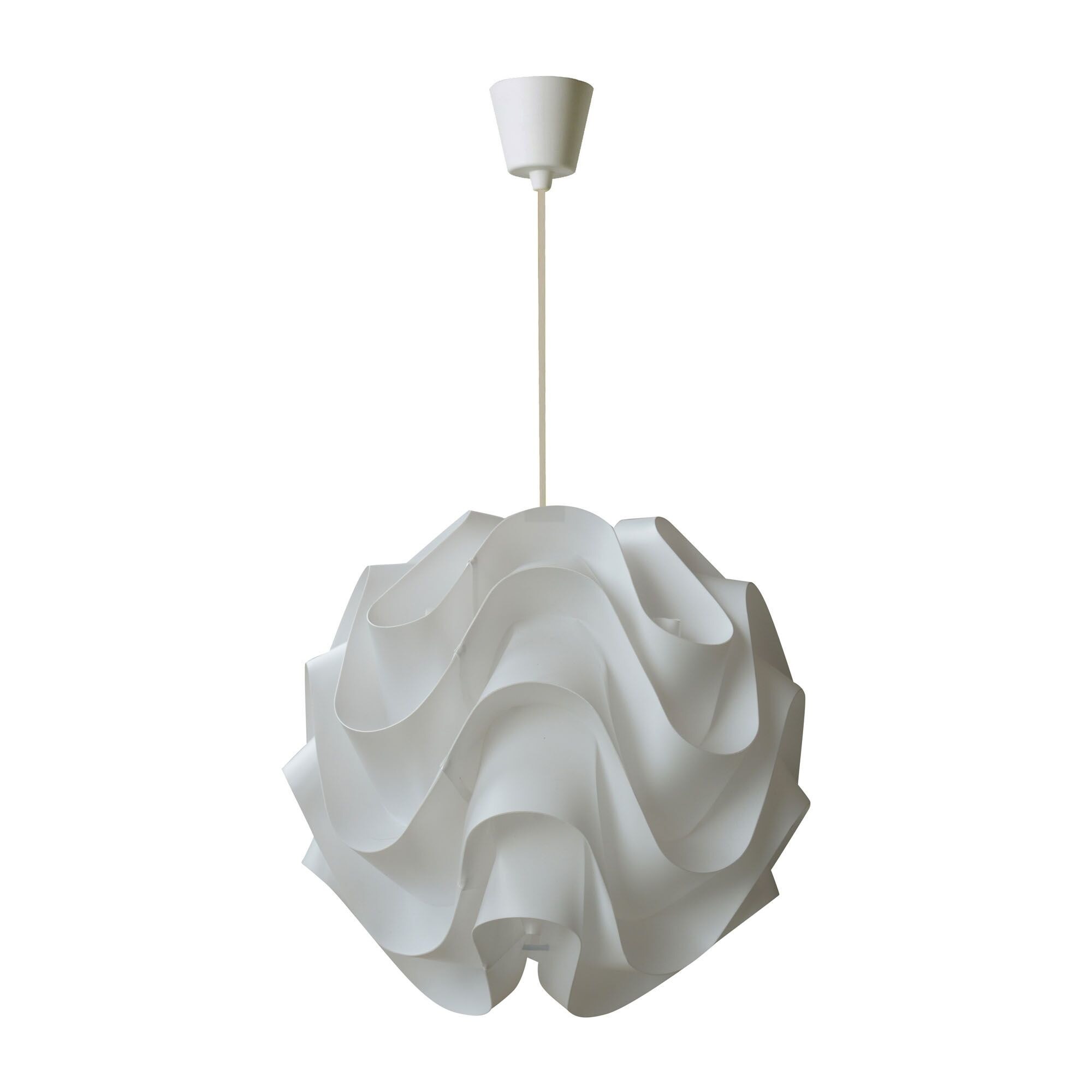 Corp suspendat E27, 60W, plastic alb, diametru 30 cm 