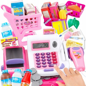 Set de Rol, Casa de Marcat include LCD, Microfon, Cos si Carucior pentru cumparaturi, Scanner de Produse, Cititor de Carduri si Multiple accesorii Set de Rol, Casa de Marcat include LCD, Microfon, Cos si Carucior pentru cumparaturi, Scanner de Produse, Cititor de Carduri si Multiple accesorii