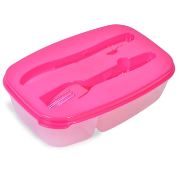 Caserole alimente, Zola, cu capac din plastic, contine furculita si lingurita,Roz Caserole alimente, Zola, cu capac din plastic, contine furculita si lingurita,Roz