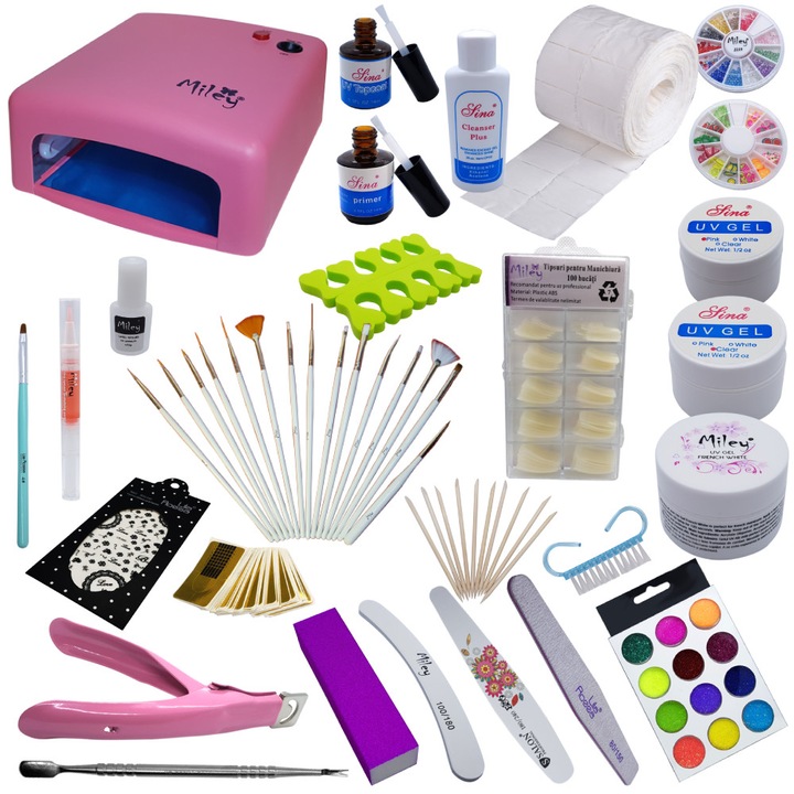 Kit Gel UV Unghii False Nail Art