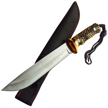 Cutit de vanatoare Full Tang 33 cm, maner imitatie corn cerb + teaca, Pufo Cutit de vanatoare Full Tang 33 cm, maner imitatie corn cerb + teaca, Pufo