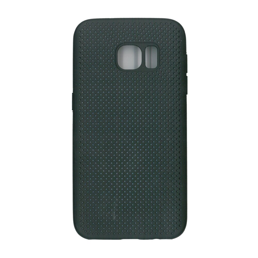 Husa din silicon cu perforatii si interior de microfibra pentru Samsung Galaxy S7 - Eurocell High End Negru