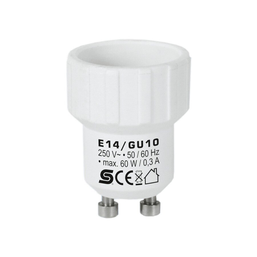 Adaptor dulie E14 - GU10, plastic, Home, culoare alba