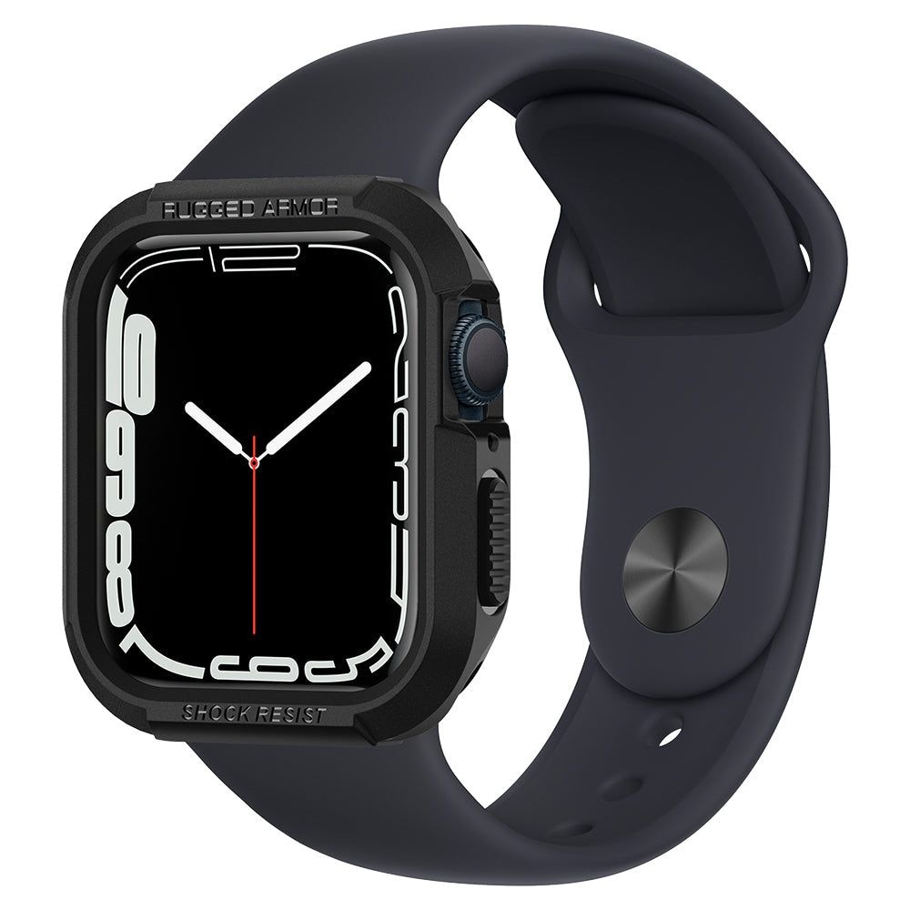 Husa pentru Apple Watch 4 / 5 / 6 / SE / SE 2 / 7 / 8 (44mm / 45mm) -  Spigen Rugged Armor - Black - eMAG.ro