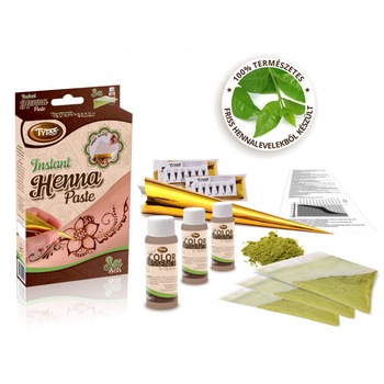 Set pasta henna pentru tatuaje temporare adulti 500921, TyToo, 3 bucati Set pasta henna pentru tatuaje temporare adulti 500921, TyToo, 3 bucati