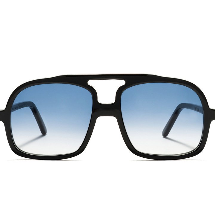 Ochelari de soare handmade barbati MIRAZ Eyewear Classic Black - Blue Gradient