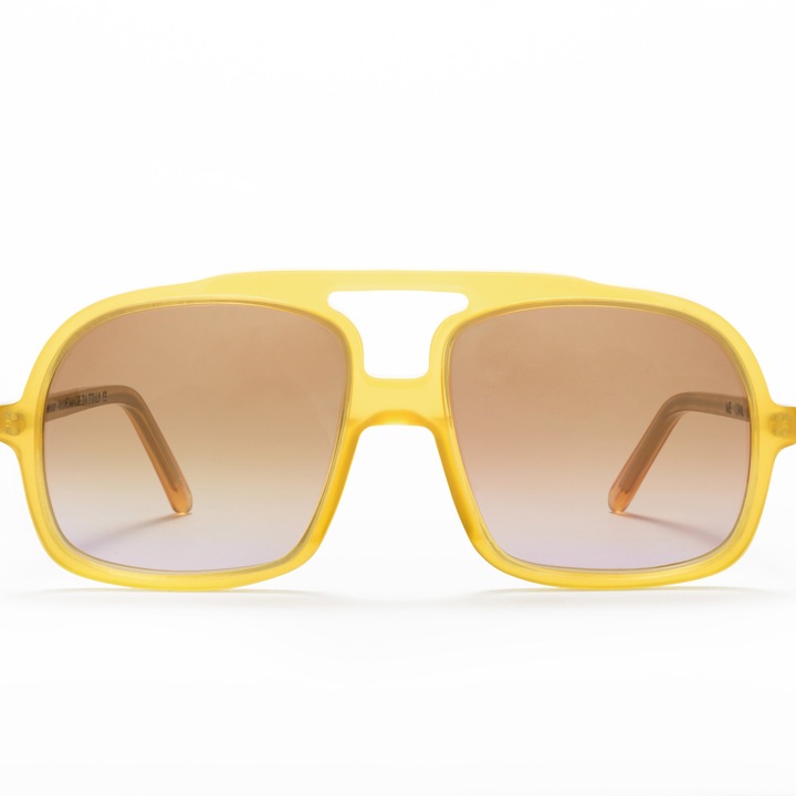 Ochelari de soare handmade barbati MIRAZ Eyewear Electric Yellow - Brown Gradient Viola