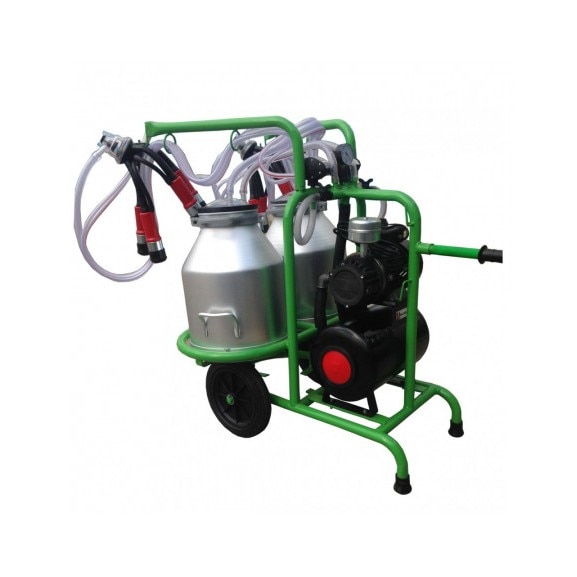 Mulgatoare cu pompa - 2posturi/2 bidoane inox