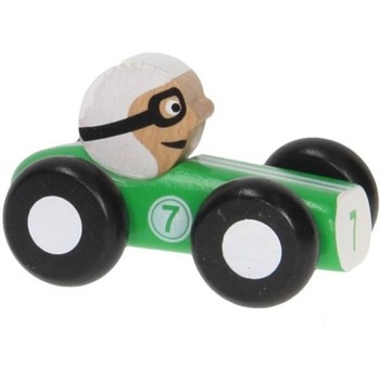 Jucarie din lemn Jouéco, Masina de curse, lungime 10 cm, intr-o cutie de carton, Verde Jucarie din lemn Jouéco, Masina de curse, lungime 10 cm, intr-o cutie de carton, Verde