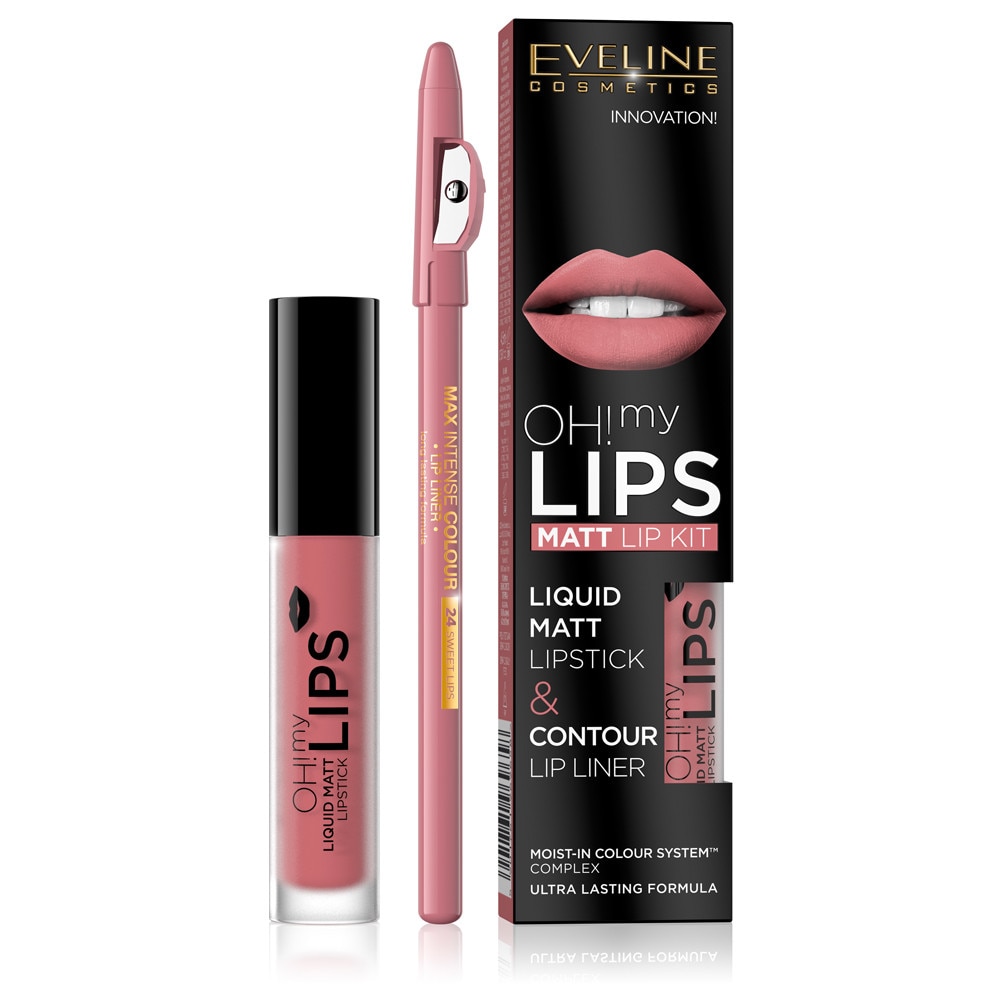 Set ruj lichid mat si creion contur Eveline Oh! My Lips 07