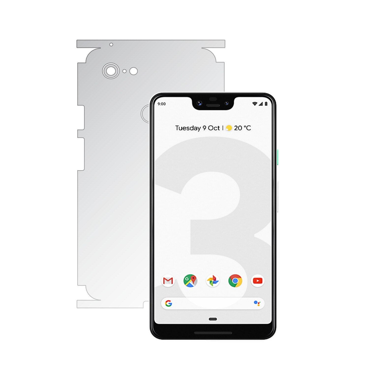 Folie Protectie Spate Invisible Skinz HD pentru Google Pixel 3 XL - Folie Siliconica Ultra-Clear cu taiere 360 Cut pentru Carcasa Spate si Laterale, Skin Adeziv Transparent, Edge to Edge Full Case Cover
