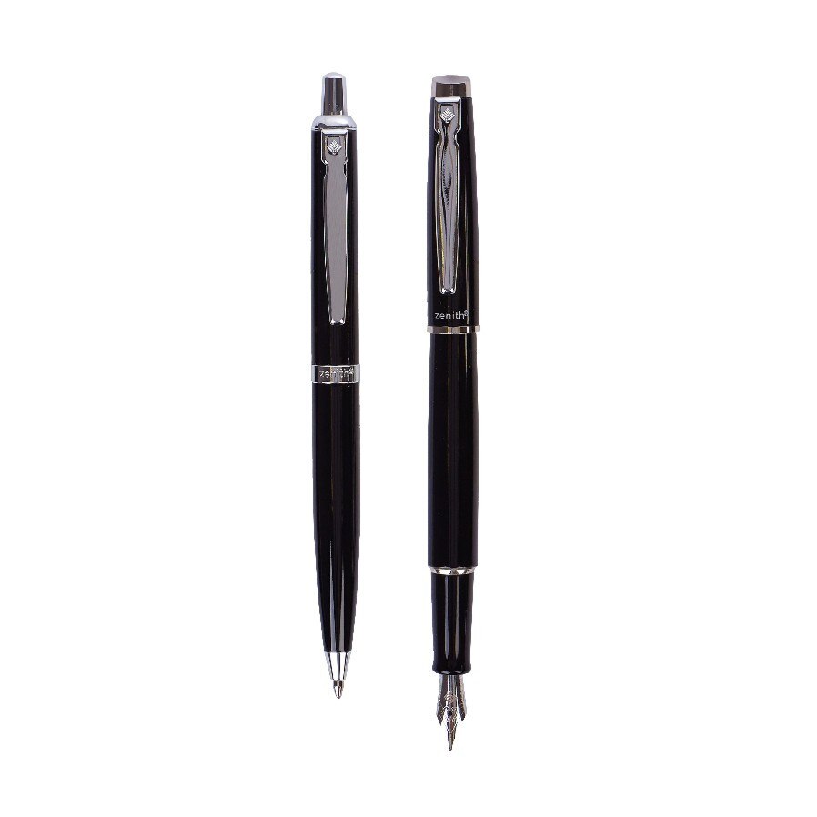 Set pix cu mecanism si stilou cu capac, din metal, Zenith, negru, AS7600201