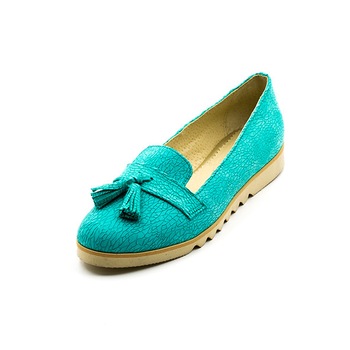 Pantofi TUNGUS, din piele naturala verde, pe talpa burete, Verde deschis Pantofi TUNGUS, din piele naturala verde, pe talpa burete, Verde deschis