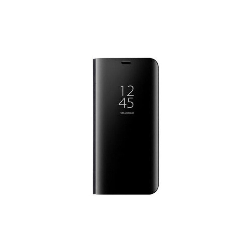 Husa protectie IMPORTGSM pentru Huawei Mate 20 Lite, Plastic, Flip Cover, Clear View Standing Cover, Neagra