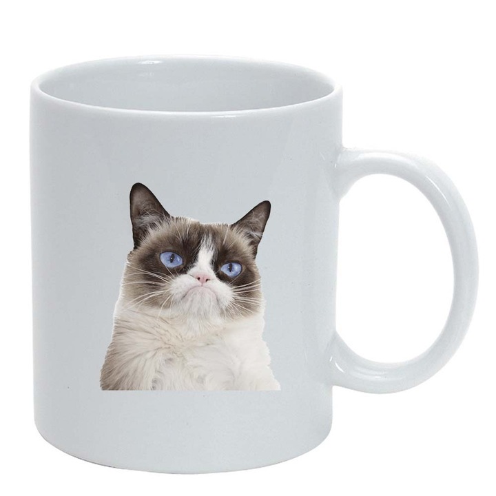 Cana "Grumpy Cat", alb, 330ml, D426