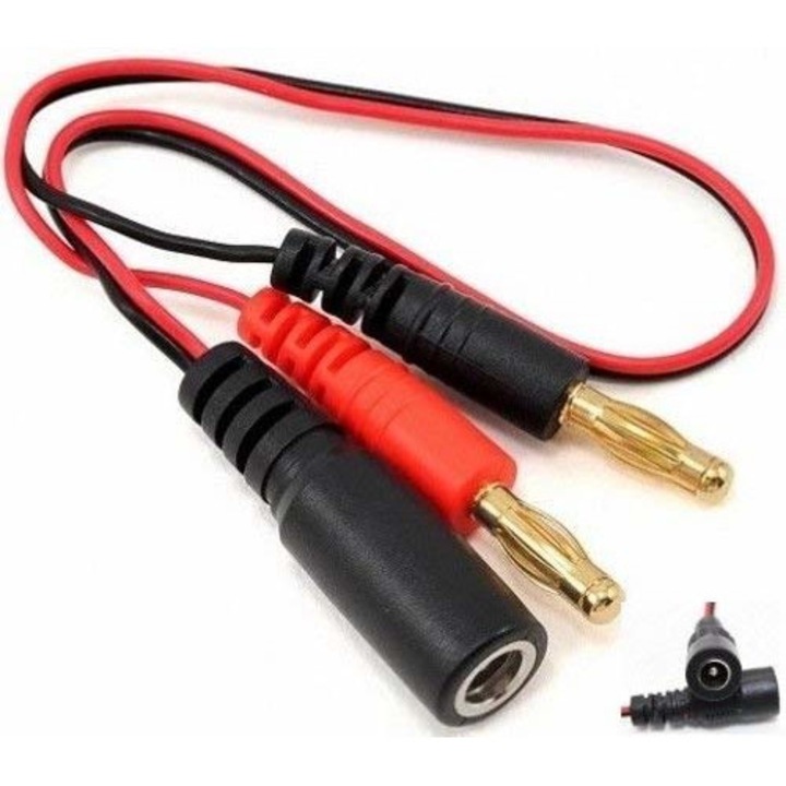 Cablu 2.1DC la 4mm Banana pentru Fastshark FPV baterie Google 18AWG Lungime 30 cm