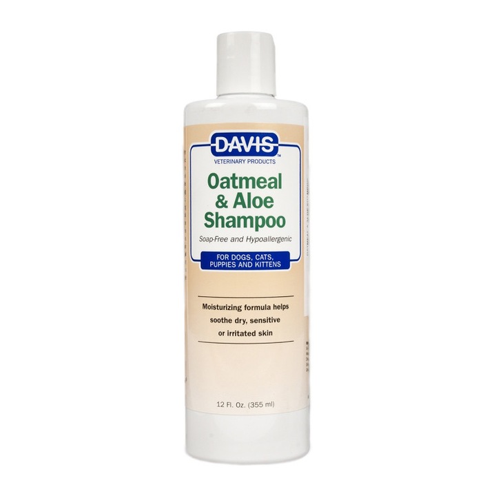 Sampon hipoalergenic pentru caini si pisici DAVIS OATMEAL & ALOE, 355 ml