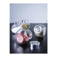 Set 3 borcane mirodenii, 20 cl, sticla si aluminiu