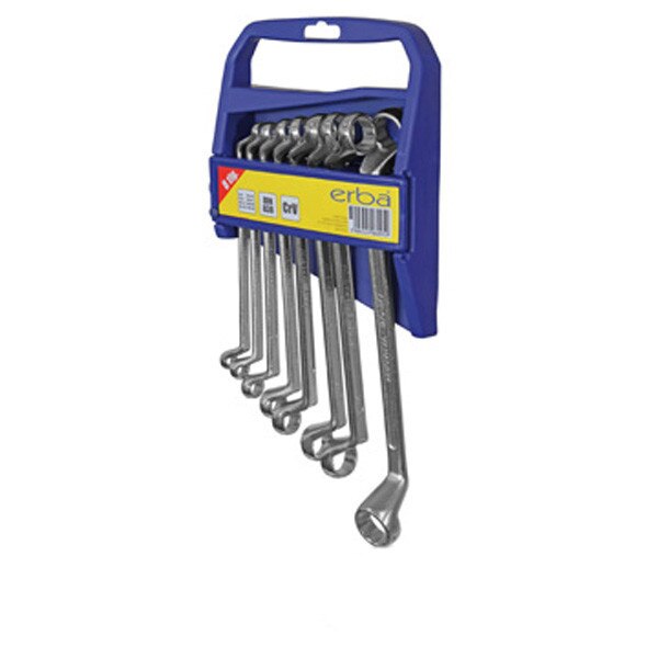 Chei inelare duble cotite 6-22mm, Crom Vanadium, 8 buc Erba