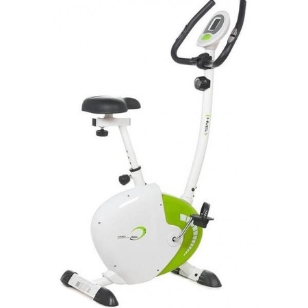bicicleta magnetica HMS 9239 alb cu verde, volanta 9 kg, greutate suportata 120 kg, 8 trepte de rezistenta la pedalare, display mare ce afiseaza mai multe functii in acelasi timp, puls la manere pret ieftin