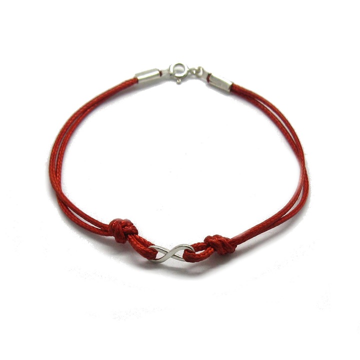 Дамска сребърна гривна Empress Безкрайност с червен конец B000220R проба 925