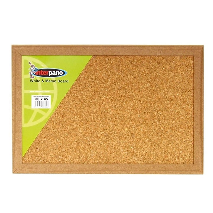 Panou de pluta, InterPano, MDF, 90 x 120 cm, Bej