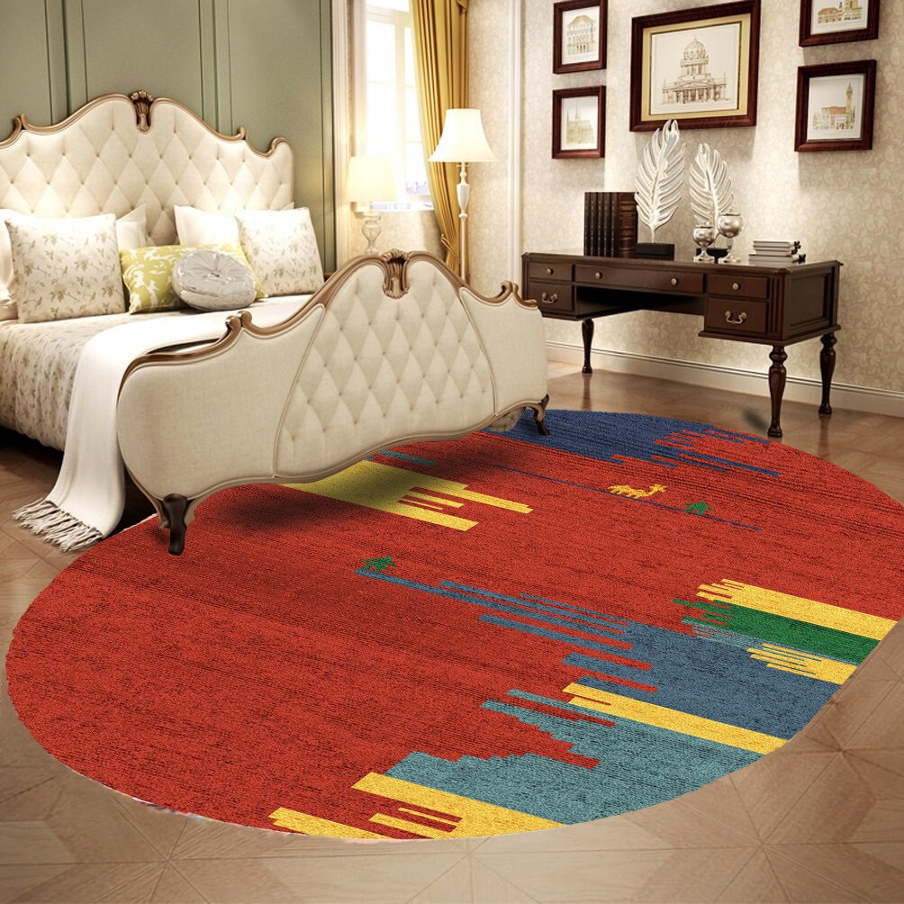 Covor Eljado, oval, 150x100cm, fibre sintetice, trafic intens, Multicolor, 100718