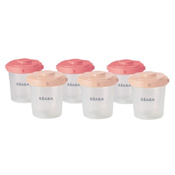 Recipient stocare hrana Beaba, 200 ml, 6 buc, Roz Recipient stocare hrana Beaba, 200 ml, 6 buc, Roz