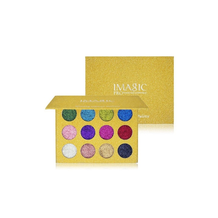 Палитра Imagic Luxury Glitter, Aqua, 12 цветове