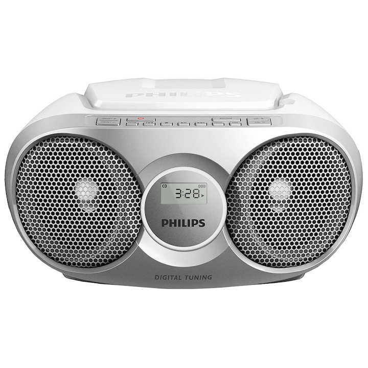 Microsistem audio Philips, AZ215S/12, CD-R, CD-RW, FM stereo, Argintiu