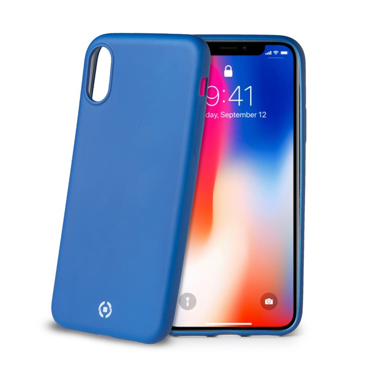 Силиконов гръб SOFT MATT, Celly, iPhone X / XS , Син