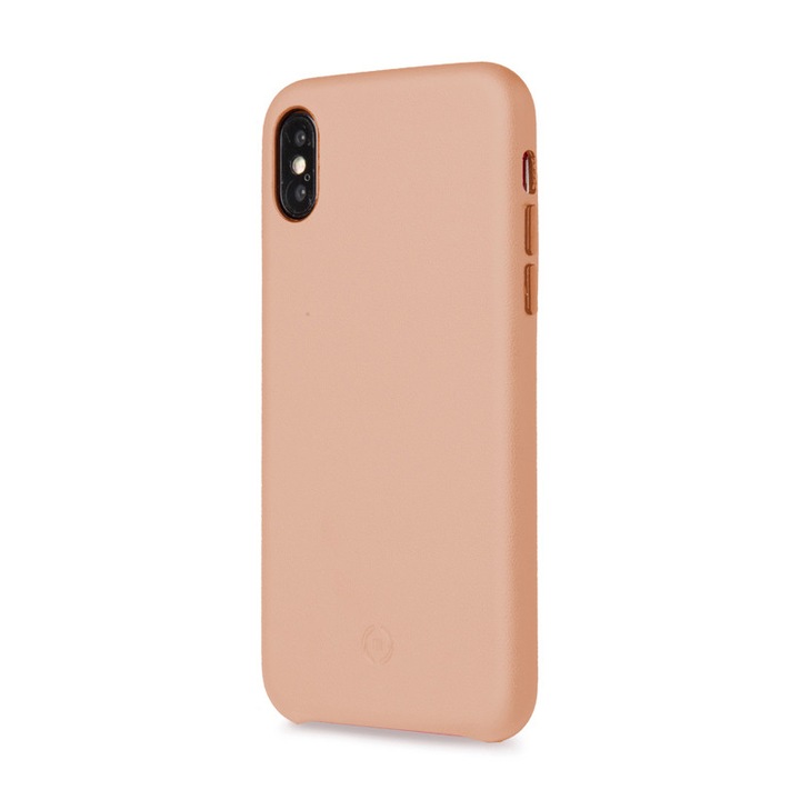 Кожен гръб Celly SUPERIOR, iPhone XS / X , розов