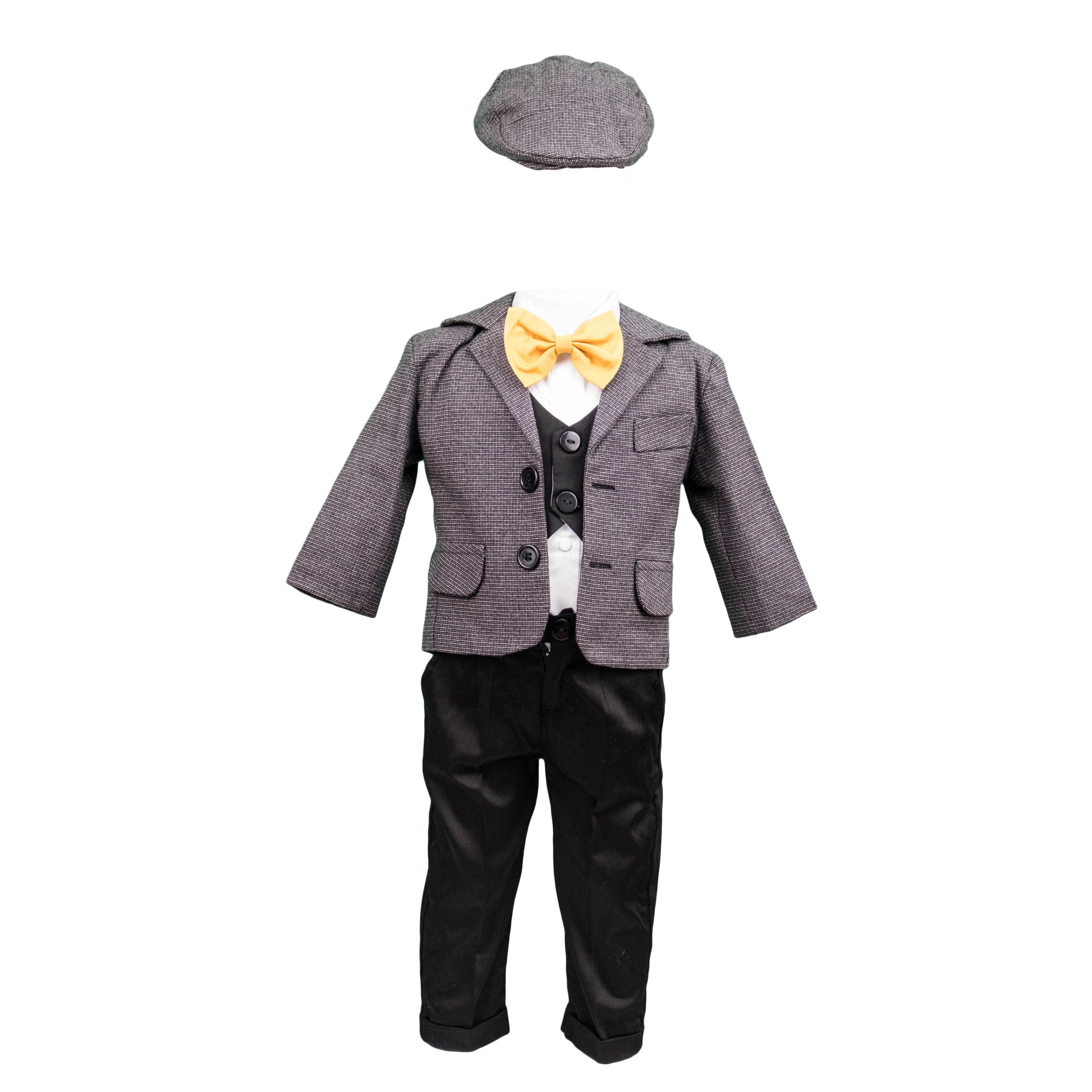 Costum botez Player, culoare gri-negru, varsta 6-9 luni