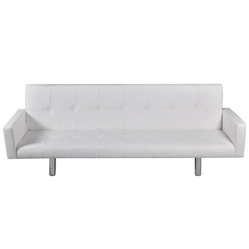 Canapea extensibila cu brate, vidaXL, alb, piele artificiala, 184 x 77,5 x (60,5 / 64 / 66,5) cm Canapea extensibila cu brate, vidaXL, alb, piele artificiala, 184 x 77,5 x (60,5 / 64 / 66,5) cm