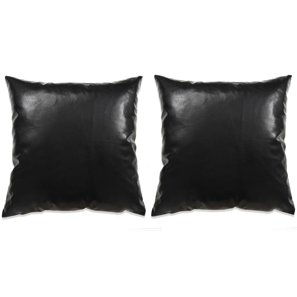 Set de 2 perne decorative, vidaXL, Poliuretan, 60 x 60 cm, Negru