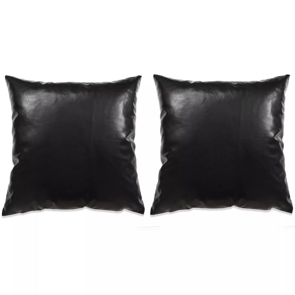 Set de 2 perne decorative, vidaXL, Poliuretan, 45 x 45 cm, Negru