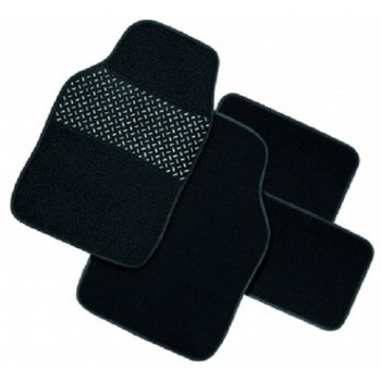 Set alcatuit din patru bucati de covorase, confectionate din material textil, avand urmatoarele dimensiuni - covorase spate : 41x29 cm - covorase fata : 43x64 cm Set alcatuit din patru bucati de covorase, confectionate din material textil, avand urmatoarele dimensiuni - covorase spate : 41x29 cm - covorase fata : 43x64 cm