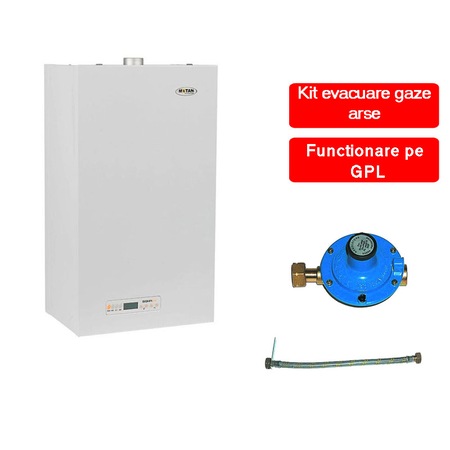 Centrala termica functionare pe GPL Motan Sigma 24 kW, conventionala, kit evacuare, regulator de GPL si racord flexibil