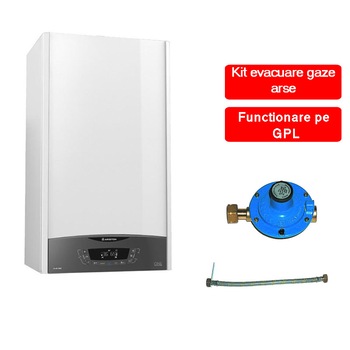 Centrala termica cu functionare pe GPL Ariston Clas One 24 KW, condensatie, kit evacuare, regulator de GPL si racord flexibil, colete asigurate prin curier Centrala termica cu functionare pe GPL Ariston Clas One 24 KW, condensatie, kit evacuare, regulator de GPL si racord flexibil, colete asigurate prin curier