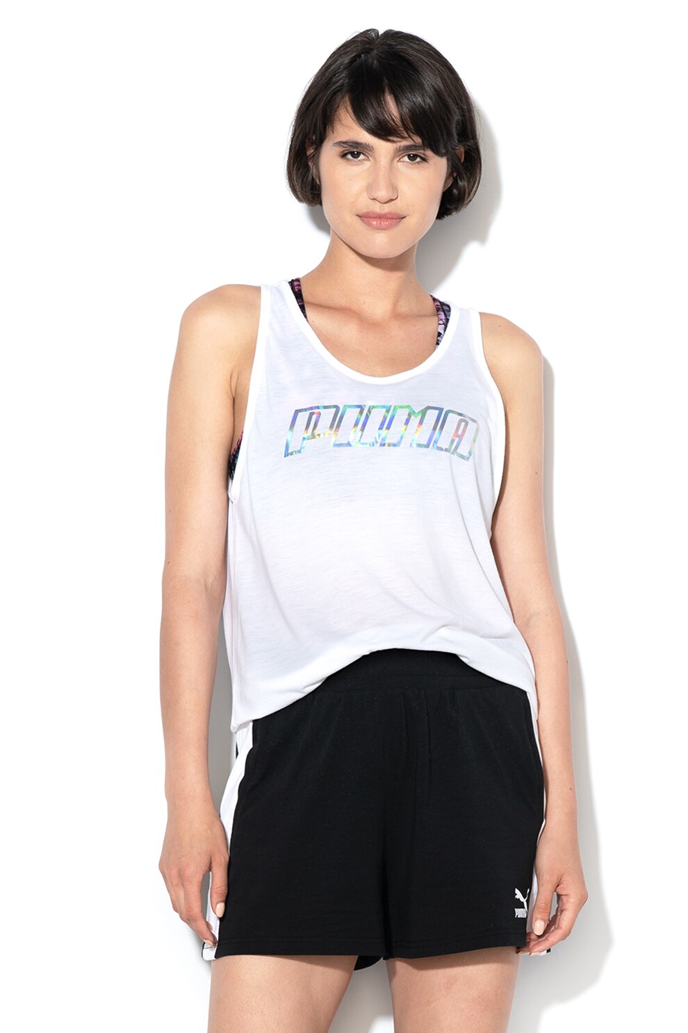 Puma, Top cu DryCell si decupaj pe partea din spate, pentru fitness Own It, Alb