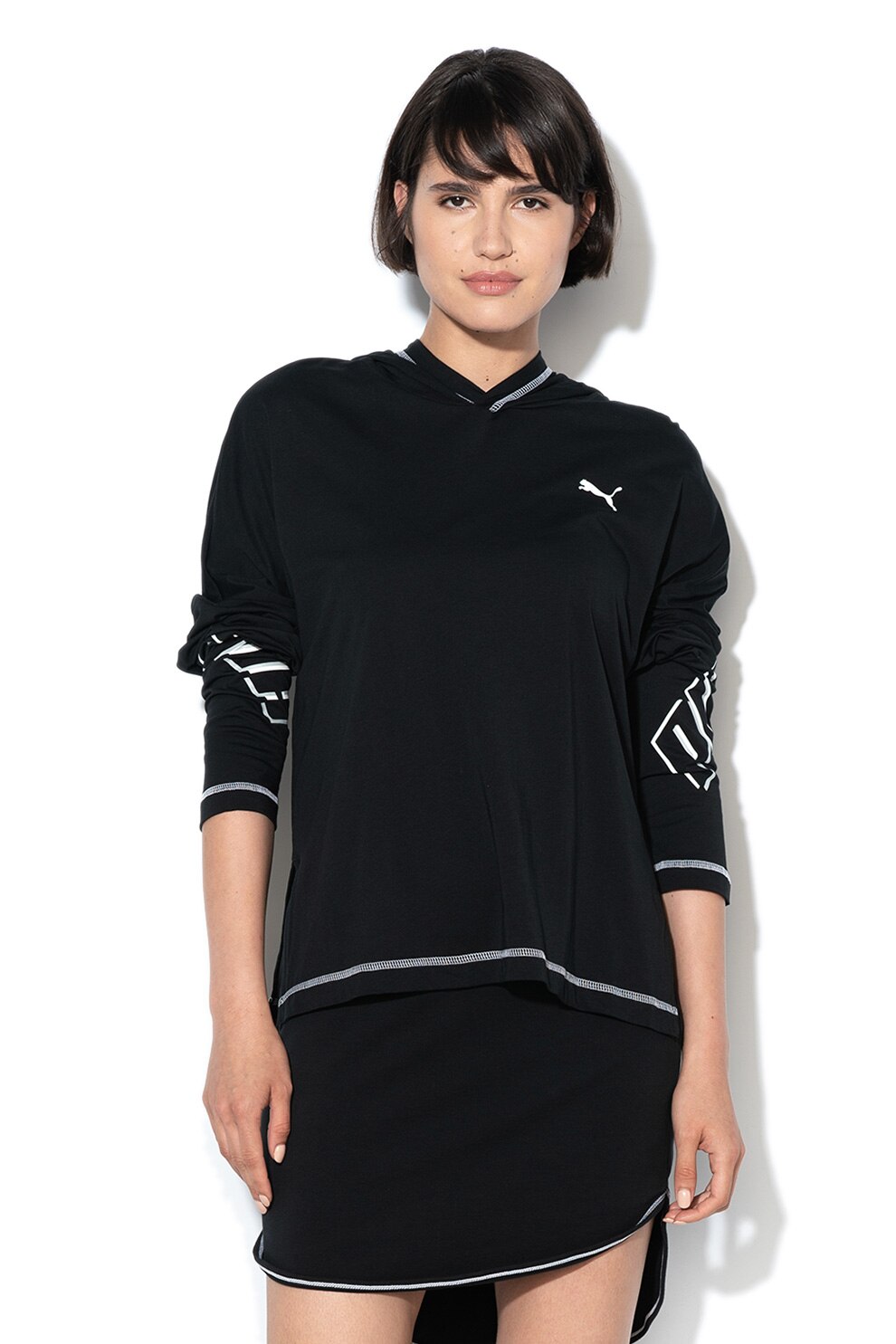 Puma, Hanorac relaxed fit cu tehnologie DryCell Modern Sport, Negru